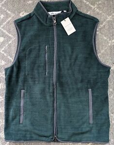 Peter Millar Crown Full Zip Micro Shearling Fleece Vest NWT $198 Medium Green