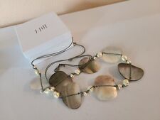 J. Jill (MOP) Abalone Shell & Faux Pearl Necklace Modernist~Fashion