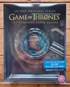 GAME OF THRONES - DIE KOMPLETTE SECHSTE STAFFEL - 6 - STEELBOOK - Blu-ray - NEU! - Bild 1 von 2