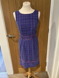 People Tree Ladies Cobalt Blue Pencil Dress Sleeveless Handwoven Textured UK 8 - Picture 1 of 13