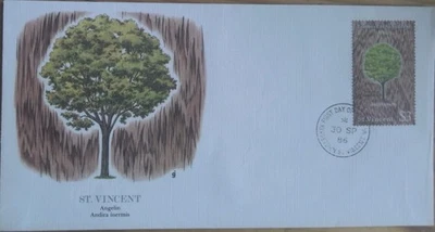 ST. VINCENT 1986 First Day Cover FLEETWOOD AUDUBON TREES ~ ANGELIN  - Image 1 of 2