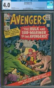 Avengers #3 (1964) ⭐ CGC 4.0 White Pages ⭐ 1st Hulk Sub-Mariner Team-Up! Marvel - Picture 1 of 2