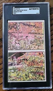 1938 HORRORS OF WAR #8 & #6 Uncut 2 Card Error Panel FREAK SHARP SGC - Picture 1 of 2