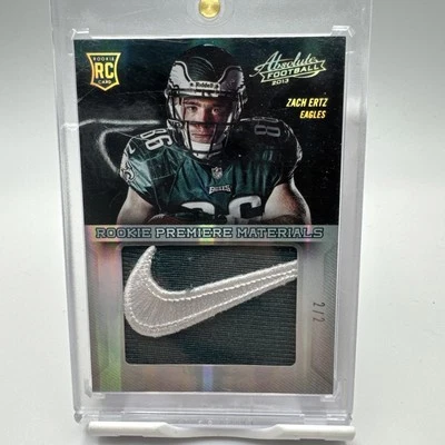 2013 Panini Absolute Premiere Materials 2/2 Zach Ertz #240 Rookie RC Nike Logo - Image 1 of 4