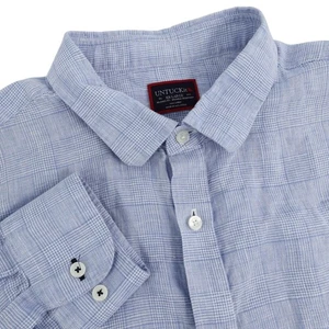 UNTUCKIT 100% Linen Relaxed Fit Wrinkle Resistant Blue Shirt Mens XX-Large XXL - Picture 1 of 6