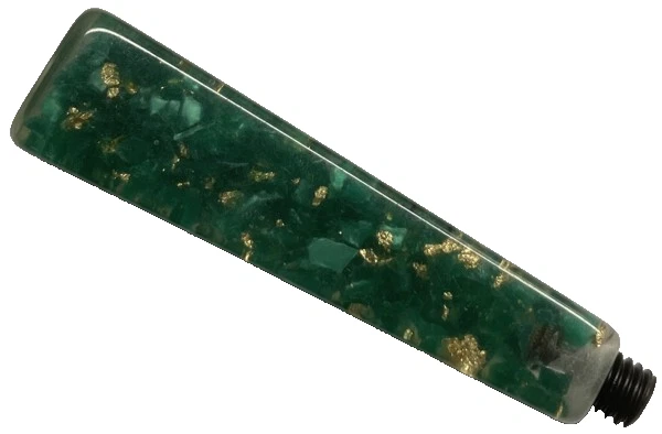 Mango de sello de cera de resina angular verde (con manchas doradas) Foto 1 de 1