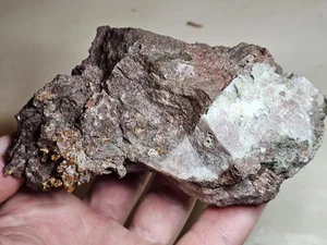 Copper In Basalt With Copper Micro Crystals On Prehnite Vein - Keweenaw Michigan - Picture 1 of 9