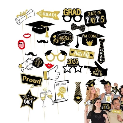Accesorios para fotos de graduación 2025 25 piezas decoraciones de graduación de escuela secundaria  Foto 1 de 4