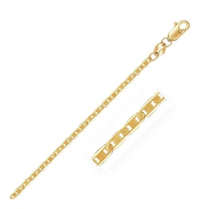 10k Yellow Gold Mariner Link Anklet 1.7mm - Picture 1 of 3