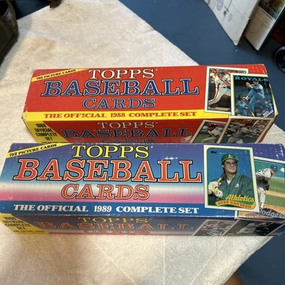 Juegos completos de tarjetas de béisbol Topps 1988 1989 oficiales selladas de fábrica Foto 1 de 4