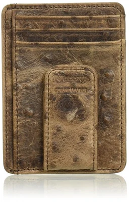 Мужские коричневые страусиные магнитные деньги Nocona, коричневые, размер - Изображение 1 из 4