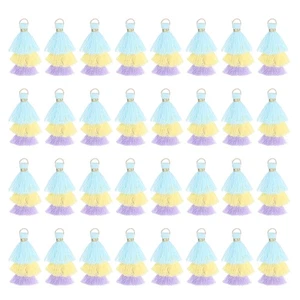 Mini Nappe Tristrato 1,6" Nappa Fatta a Mano Confezione da 50, Blu Giallo Viola - Foto 1 di 6