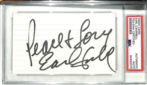 EARL CAMPBELL "Peace & Love" Signed Autographed Index Card PSA/DNA Slabbed - Picture 1 of 3