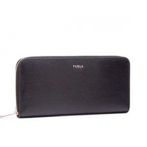 Portafoglio da per donna Furla Babylon XL slim nero in pelle porta carte e zip - Picture 1 of 3