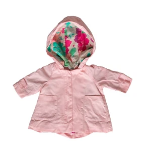 Lily & Dan Pink Cotton Removable Hood Coat Jacket Baby Size 0 - 9-12 Months EUC - Picture 1 of 4