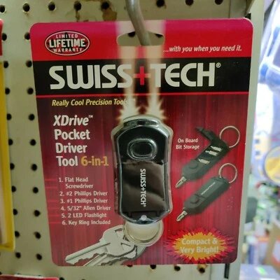 SWISS TECH XDRIVE 6-IN-1 POCKET DRIVER TOOL FLAT HEAD & PHILLIPS SCREDRIVERS NEW - Image 1 of 2
