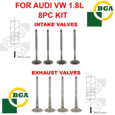 BGA (UK)  Engine Exhaust Valves, Intake Valves Kit 8pcs Fits Audi VW 1.8,2.7 - Image 1 of 4