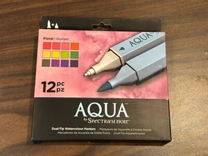 Spectrum Noir Aqua Markers FLORAL Colors 12pc Dual Tipped NEW - Picture 1 of 4