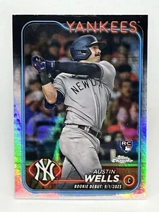 Actualización cromada Topps 2024 Austin Wells Hyper Prizm refractor RC NY Yankees - Imagen 1 de 2