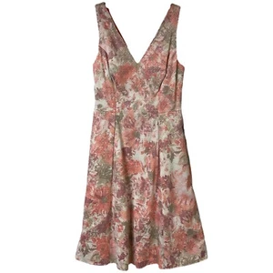 Adrianna Papell Dress Sleeveless Multicolor Floral Print Pockets Women Size 10 - Picture 1 of 11