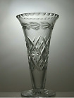 Lovely Lead Cut Glass Crystal Vase 8 1/8" - 44D