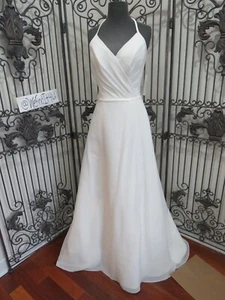 P120 MAGGIE SOTTERO COUTURE SZ 8  IVORY FORMAL $1499 WEDDING DRESS GOWN - Picture 1 of 12