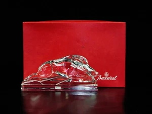Baccarat Crystal Stag Running Wild Boar Figurine Paperweight. 8 1/8" L - Picture 1 of 10