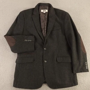 Chaqueta de Tweed M Gris Espiga Lana Blazer Parche en el Codo Bolsillo para Billetes 40R - Imagen 1 de 15