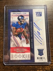 A127,236 - 2013 Panini Contenders #168A Michael Cox Auto RC