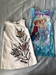 Disney Princess Girls Size 5 Pajama Night Dress And Genuine Kids Out wear Dress - Picture 1 of 9