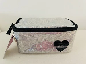 NEW đź’•Victoria's Secret London Fashion Show silver sequin makeup train case - Picture 1 of 3
