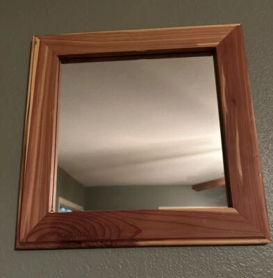 Handcrafted Eastern Red Cedar Framed Mirror-15 3/4” X 15 3/4”. - Image 1 of 4