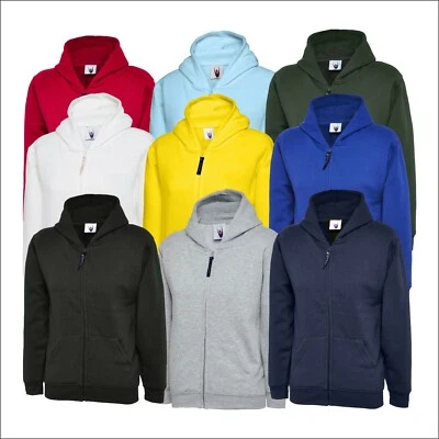 Uneek Kinder Classic Full Zip Up Kapuzenpullover Reißverschluss Pullover Hoodie