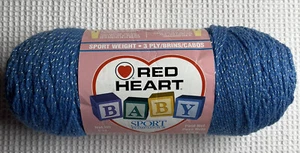 Red Heart BABY SPORT POMPADOUR Yarn SKIPPER BLUE #1384, 6 oz. - Picture 1 of 8