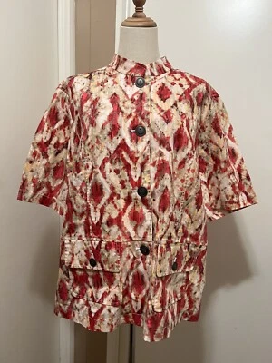 Chico's Linen and Cotton Short Sleeve Blazer Jacket Cape Size 4 (XL) - Image 1 of 4