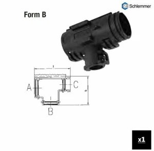 Conector de conducto colector en T Schlemmer 9806196 NW 17-17-17 (Forma B) - Paquete de 1 - Imagen 1 de 4