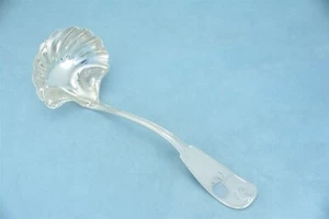 Tiffany Palm Sterling Silver 7-3/8" Gravy Ladle Script Monogram - Picture 1 of 7