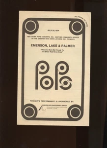 Emerson Lake & Palmer 1974 New Haven Pops Concert Original Program T43 - Picture 1 of 2