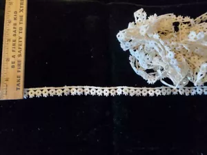 Vintage/Antique Cotton Lace, Ecru, Trim 6 & 2/3 Yards - Picture 1 of 2