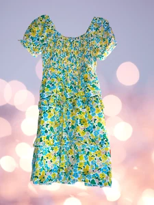 NWT S.deer French Vintage Slim Floral Long Summer Dress Yellow Size L pd 20z - Picture 1 of 1