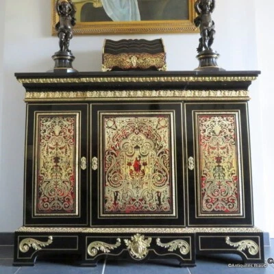 Impresionante credenza francesa Luis IV en marquetería Boulle 19 Napoleón III período Foto 1 de 4