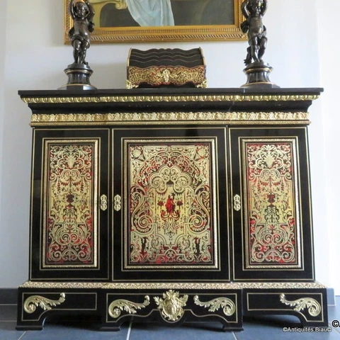 Impressive french credenza Louis IV in marquetry Boulle 19th Napoléon III period Cover