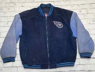 Titans Jacket Men's XL Blue Leather Tennessee NFL Football Varsity - Image 1 of 4