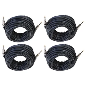 4Pcs 50ft  1/4" 6.35mm Males Cables to 1/4" 6.35mm Speaker Audio DJs Cable Mono - Picture 1 of 15