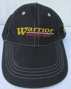 Warrior Custom Golf Black and Yellow Adjustable Hat Baseball Cap Hoop/Loop - Picture 1 of 6