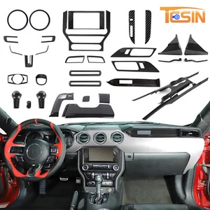 32x Carbon Fiber Full Set Interior Decor Cover Trim Accessories For Ford Mustang - Foto 1 di 15