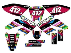 2004-2013 CRF 70 SERAPE Black Senge Graphics Kit Compatible with Honda - Picture 1 of 10