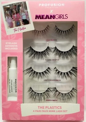 Juego de 4 pares de pestañas de visón sintético Mean Girls The Plastics de Profusion Cosmetics Foto 1 de 2