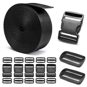2" Heavy-Duty Buckle & Straps, 6 Buckle + 6 yrd Nylon Webbing +12 Tri-Glide Clip - Picture 1 of 7