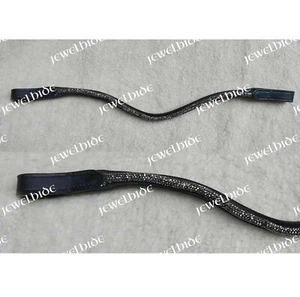 Impresionante cinta para cejas de cuero enrollada con onda de cristal para tachuela de caballo en 4 tamaños - Imagen 1 de 1